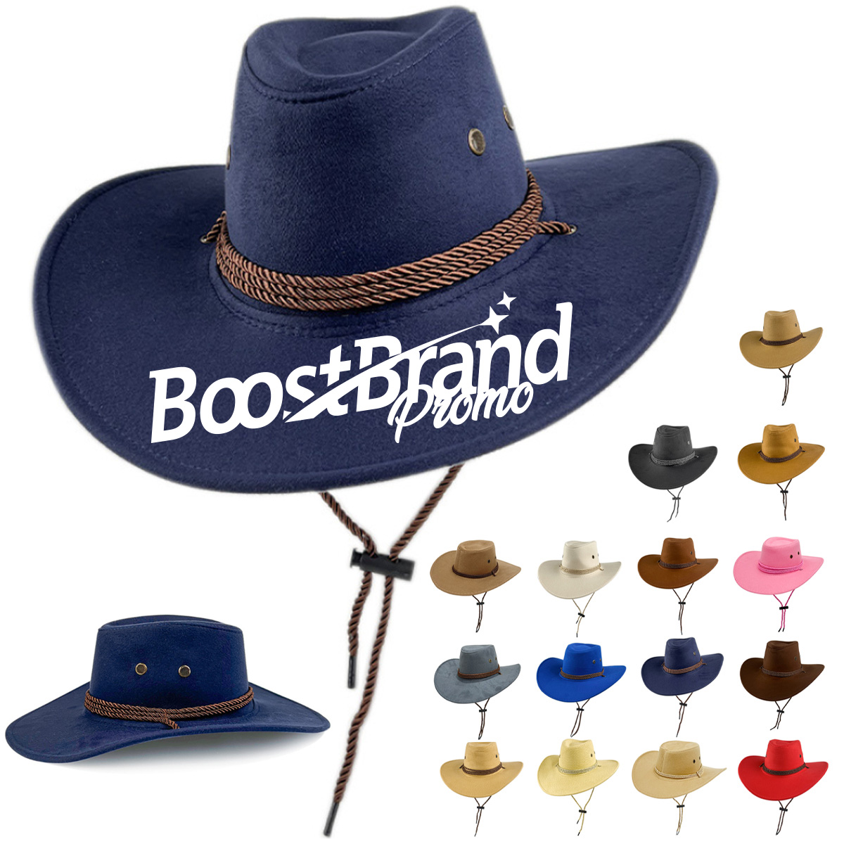 Western Suede Cowboy Hat with Vintage Style