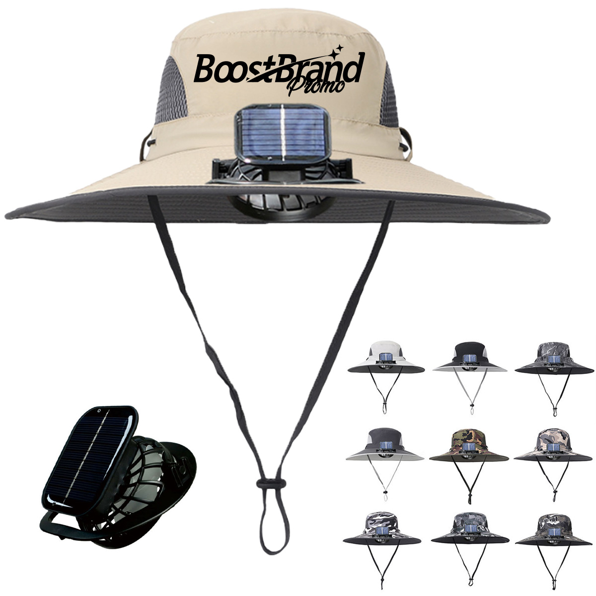 Outdoor Rechargeable Solar-Powered Fan Sun Hat