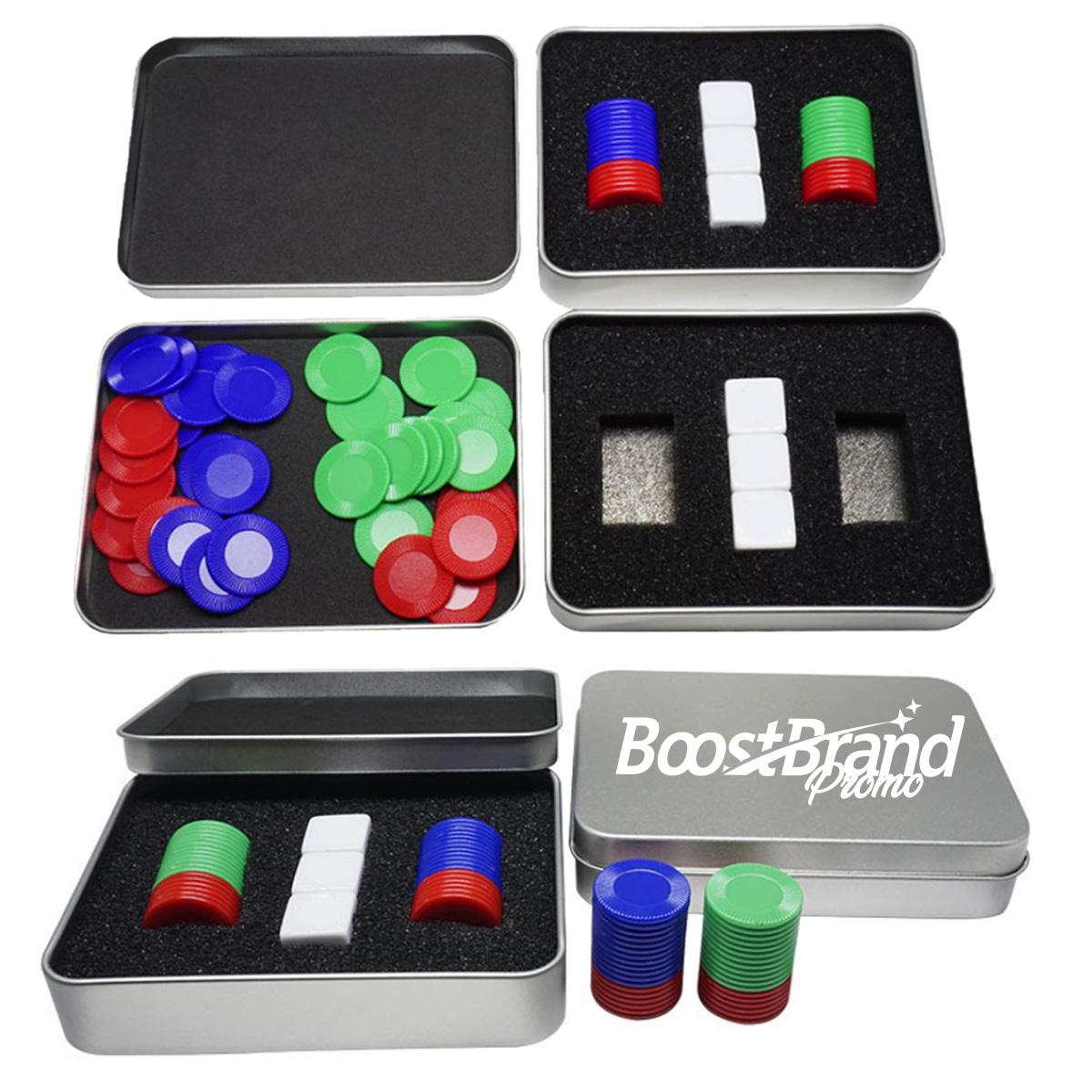 Game Night Dice and Chips Set with Metal Tin