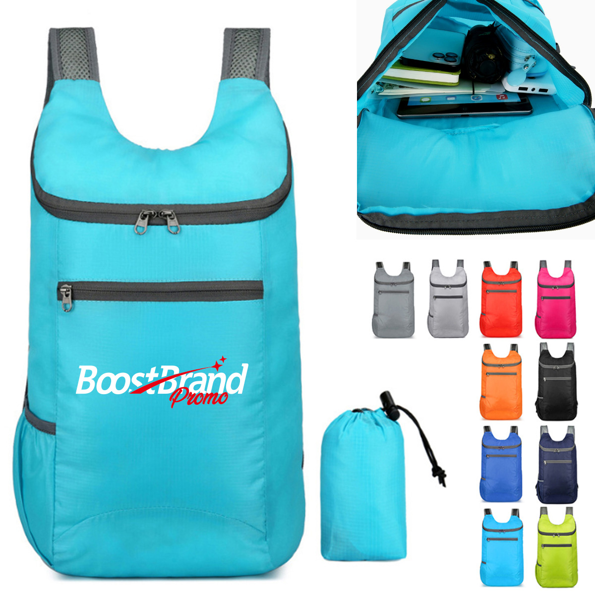 Compact Portable Foldable Backpack with Zipper