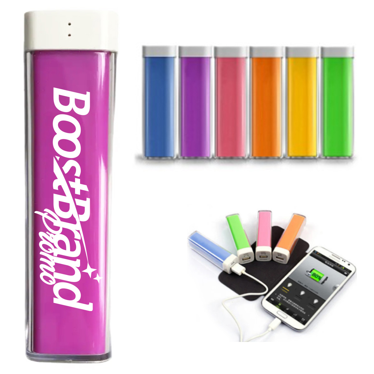 Portable Lipstick Power Bank 2600mAh with USB Ports