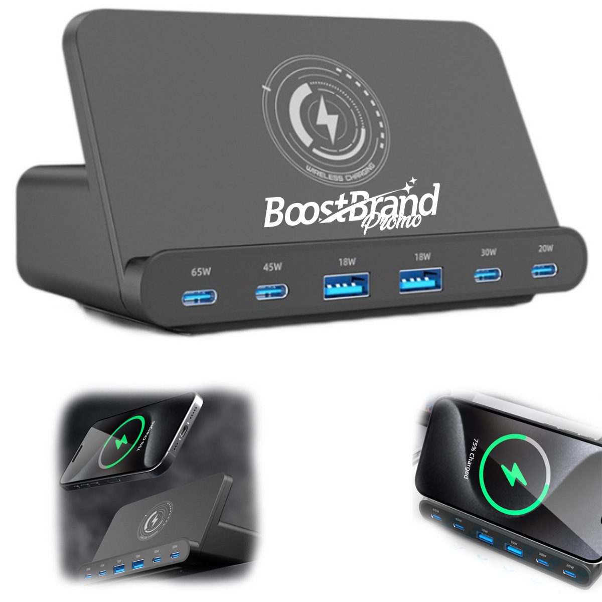Wireless Charging Stand with Fast Charging MultiplePorts