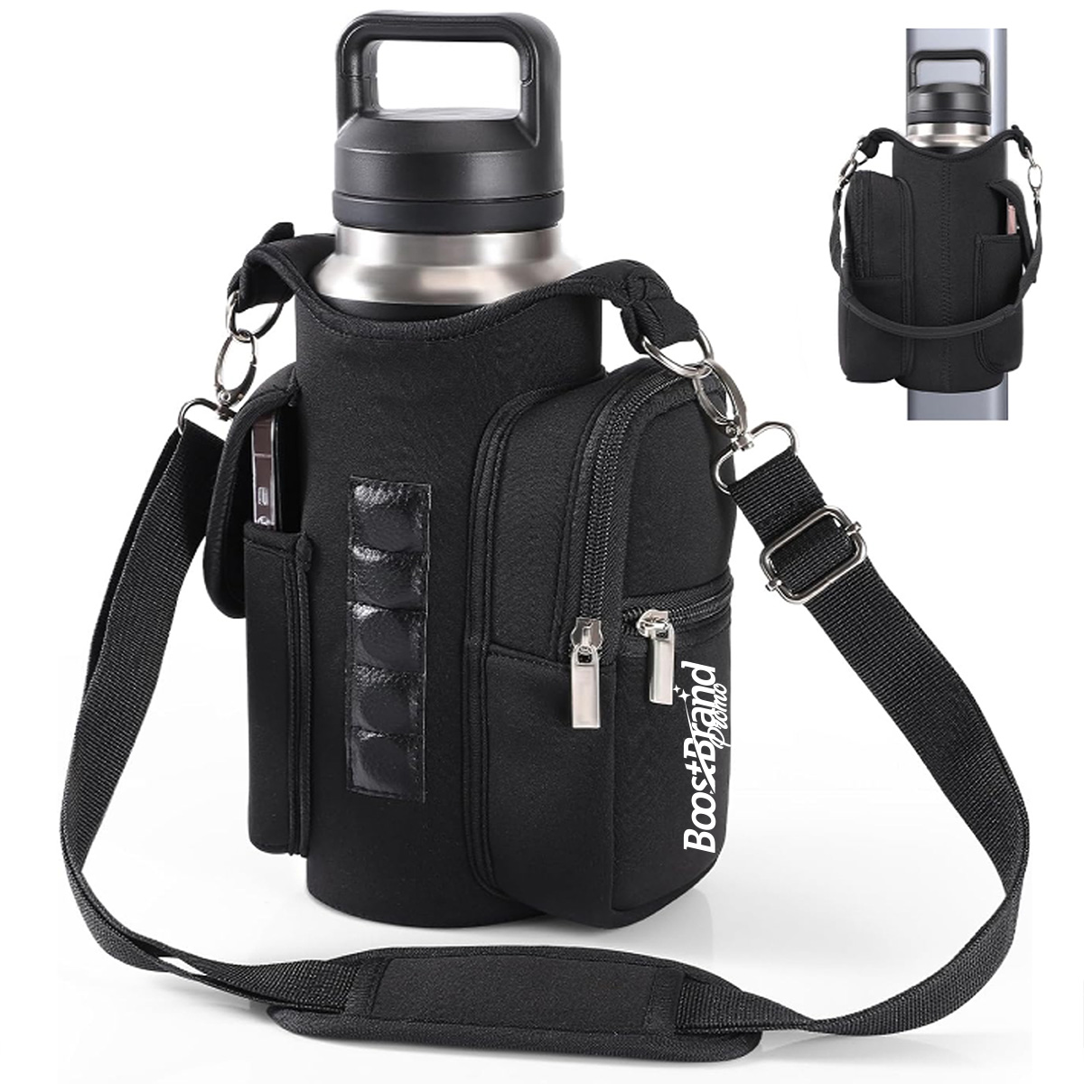 Magnetic Gym Water Bottle Carrier with Strap