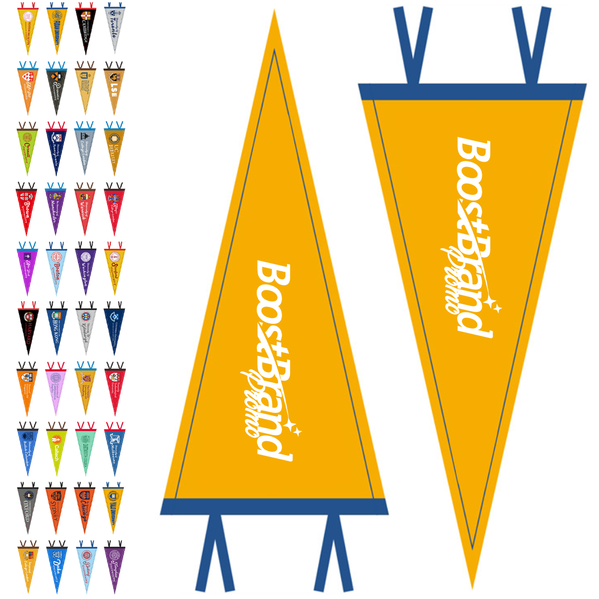 Custom Felt Pennant Flag with Hanging Ties
