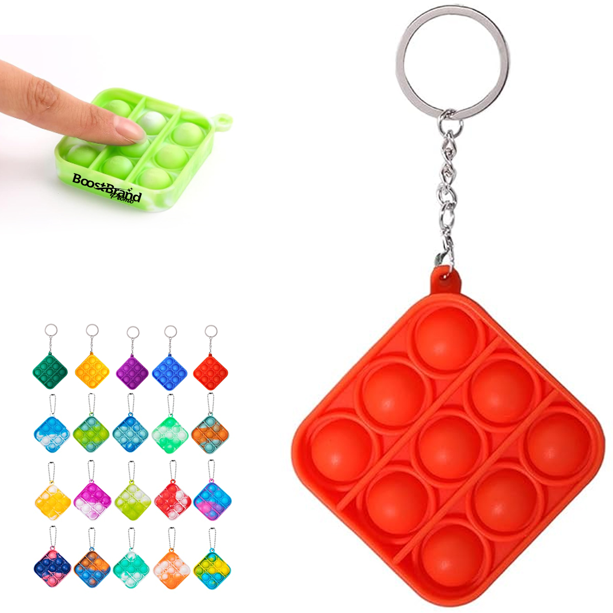 Mini Silicone Pop Fidget Toy Keychain