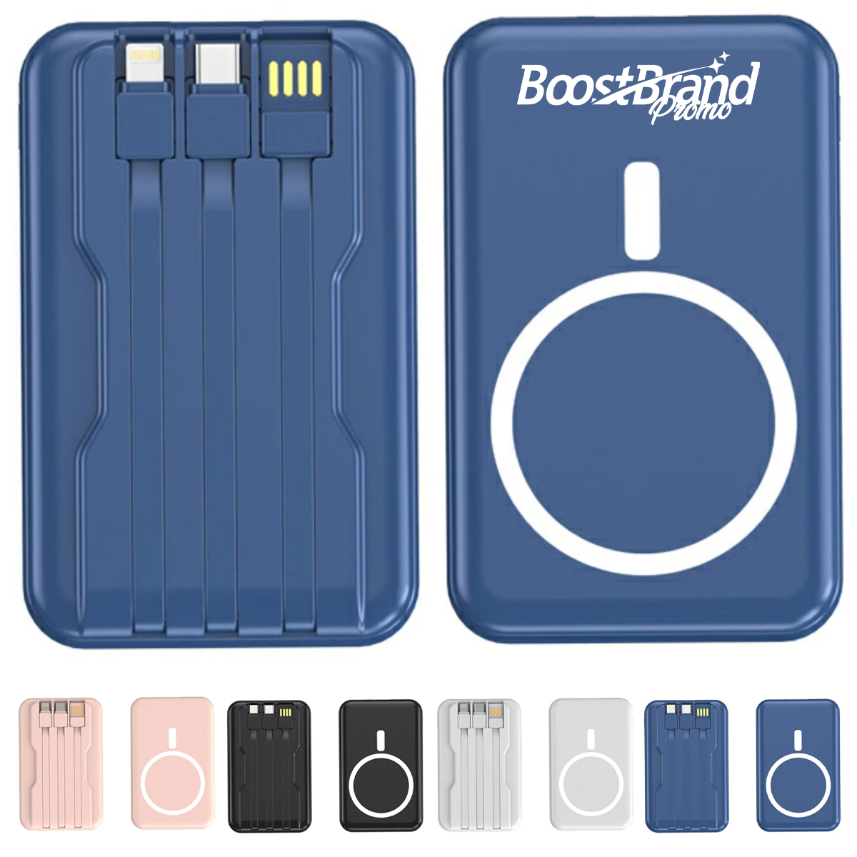 Wireless Power Bank with Integrated Cables