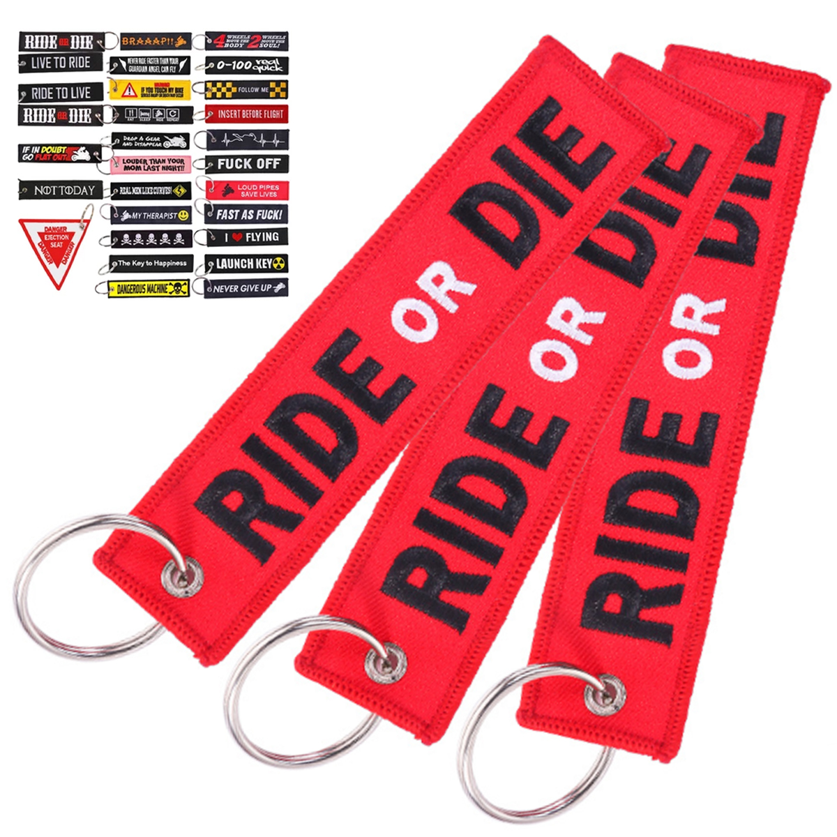 Custom Embroidered Fabric Keychains for Aviation & Auto