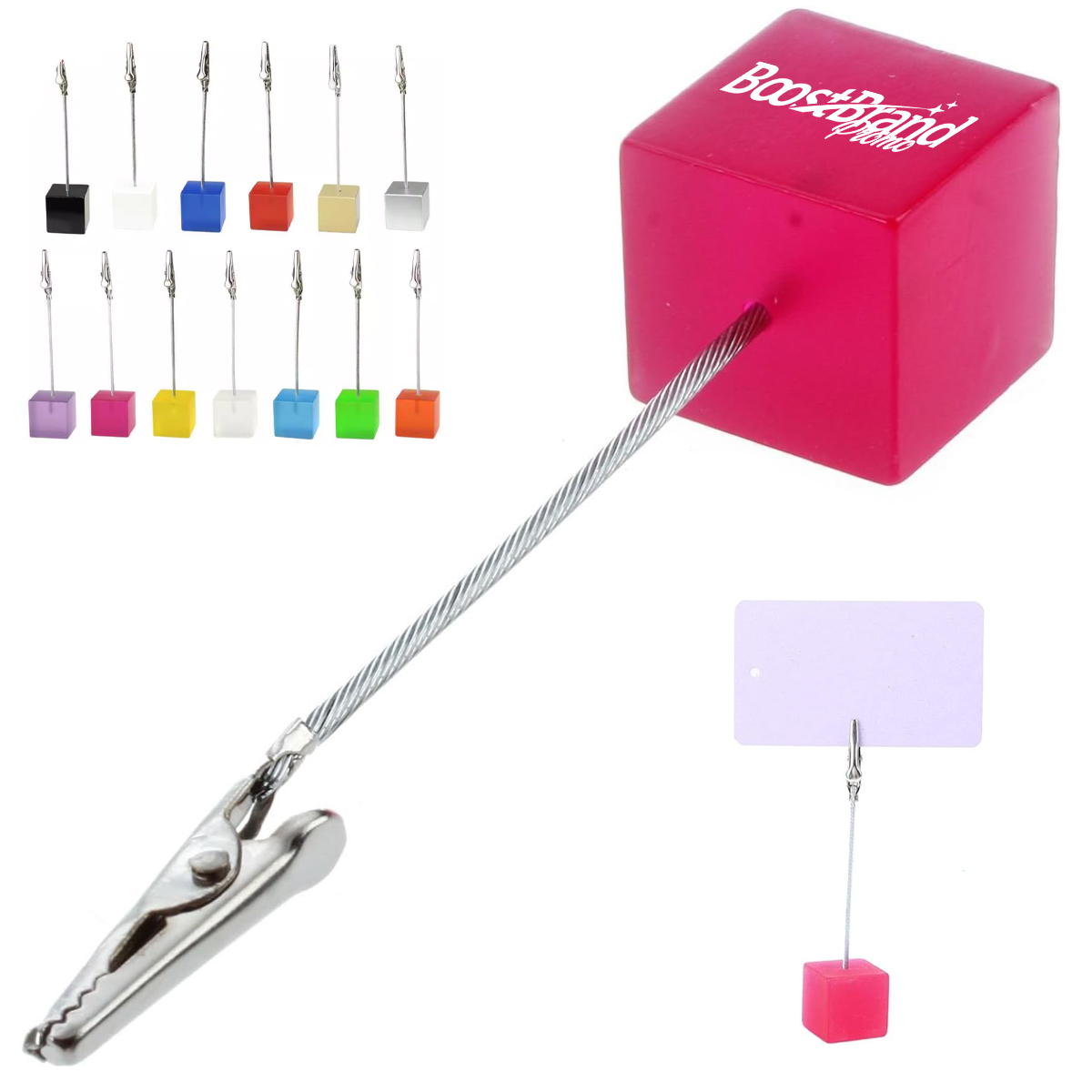 Acrylic Cube Memo Photo Clip Holders