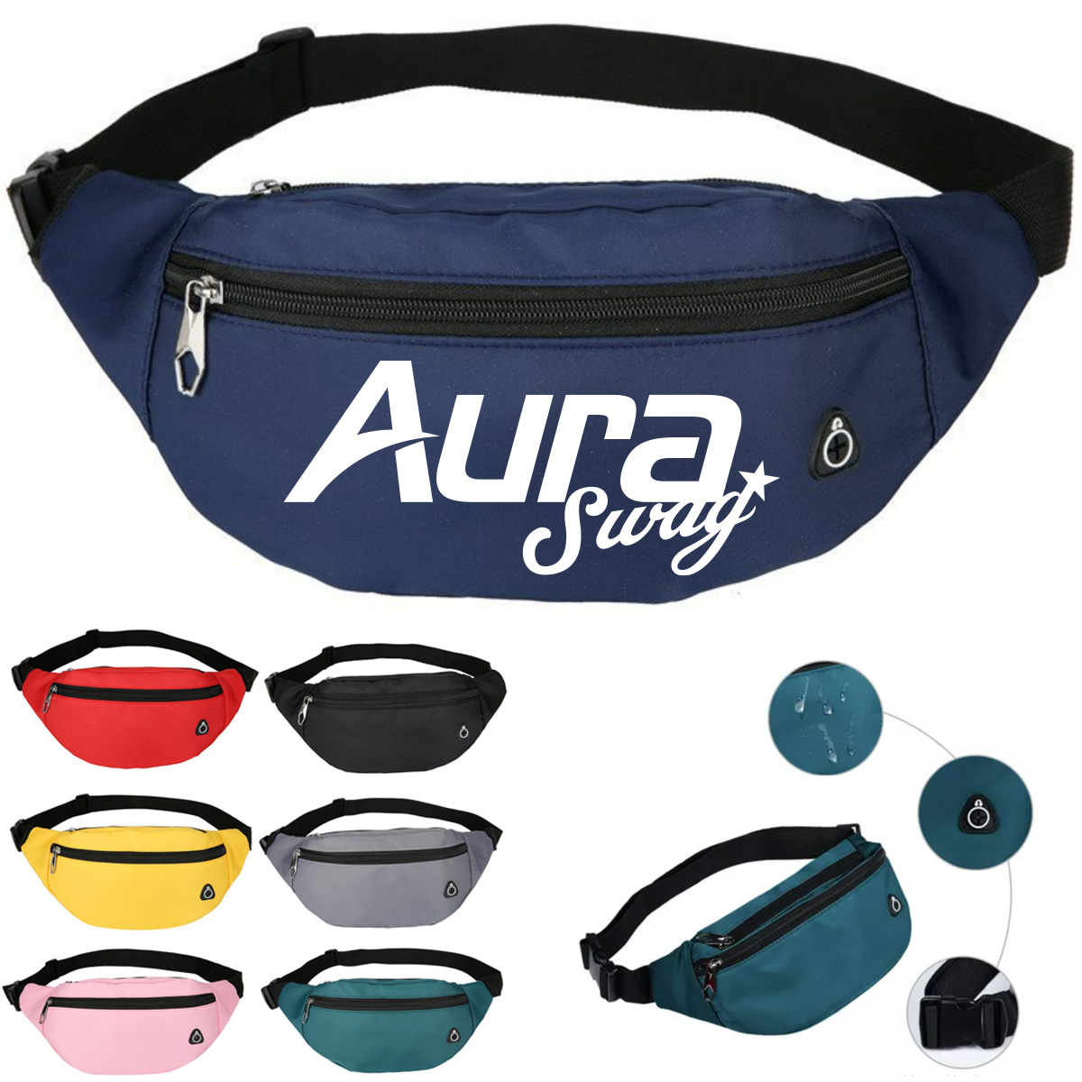 Outdoor Travel Running Waist Bag Fanny Bag W/ Headphone Jack