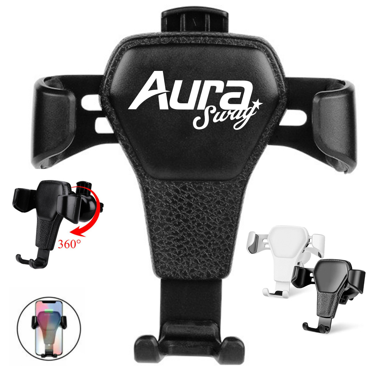 Gravity Car Phone Holder for Air Vent with Auto Lock Design