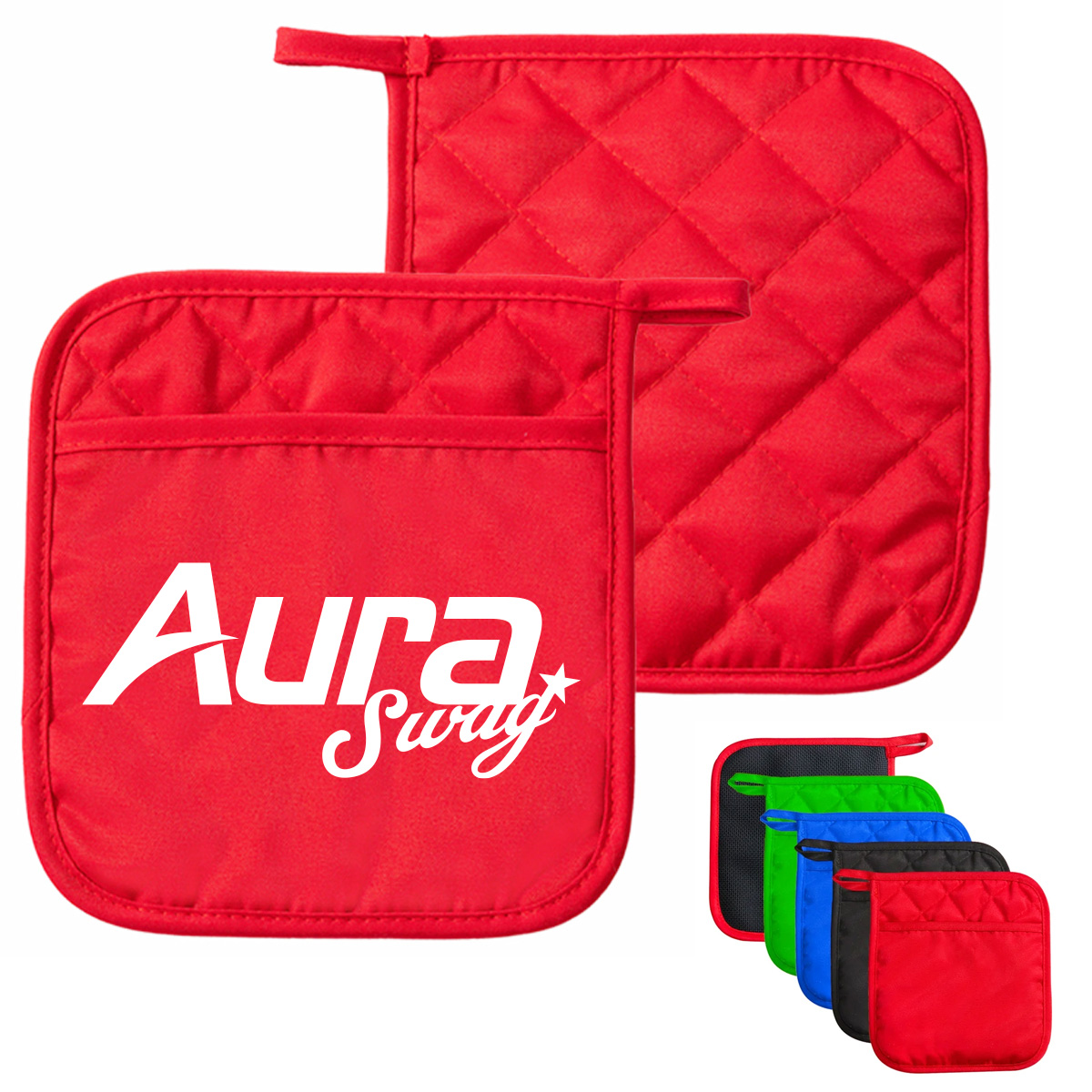 Quilted Red Pot Holder for Kitchen Use