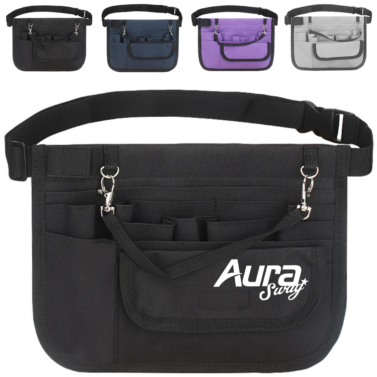 Multi-Pocket Waist Tool Organizer Pouch W/ Adjustable Belt