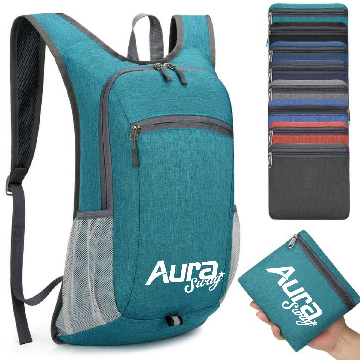 Lightweight Foldable Travel Backpack W/ Zipper Side Pocket