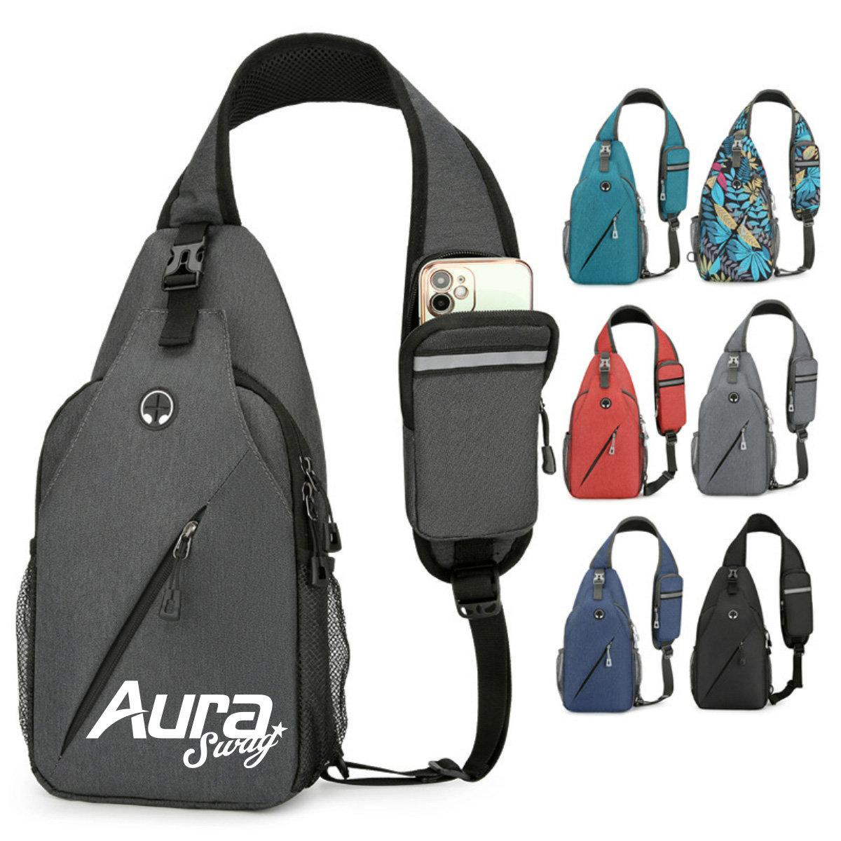 Lightweight Crossbody Sling Bag W/ Headphone Jack
