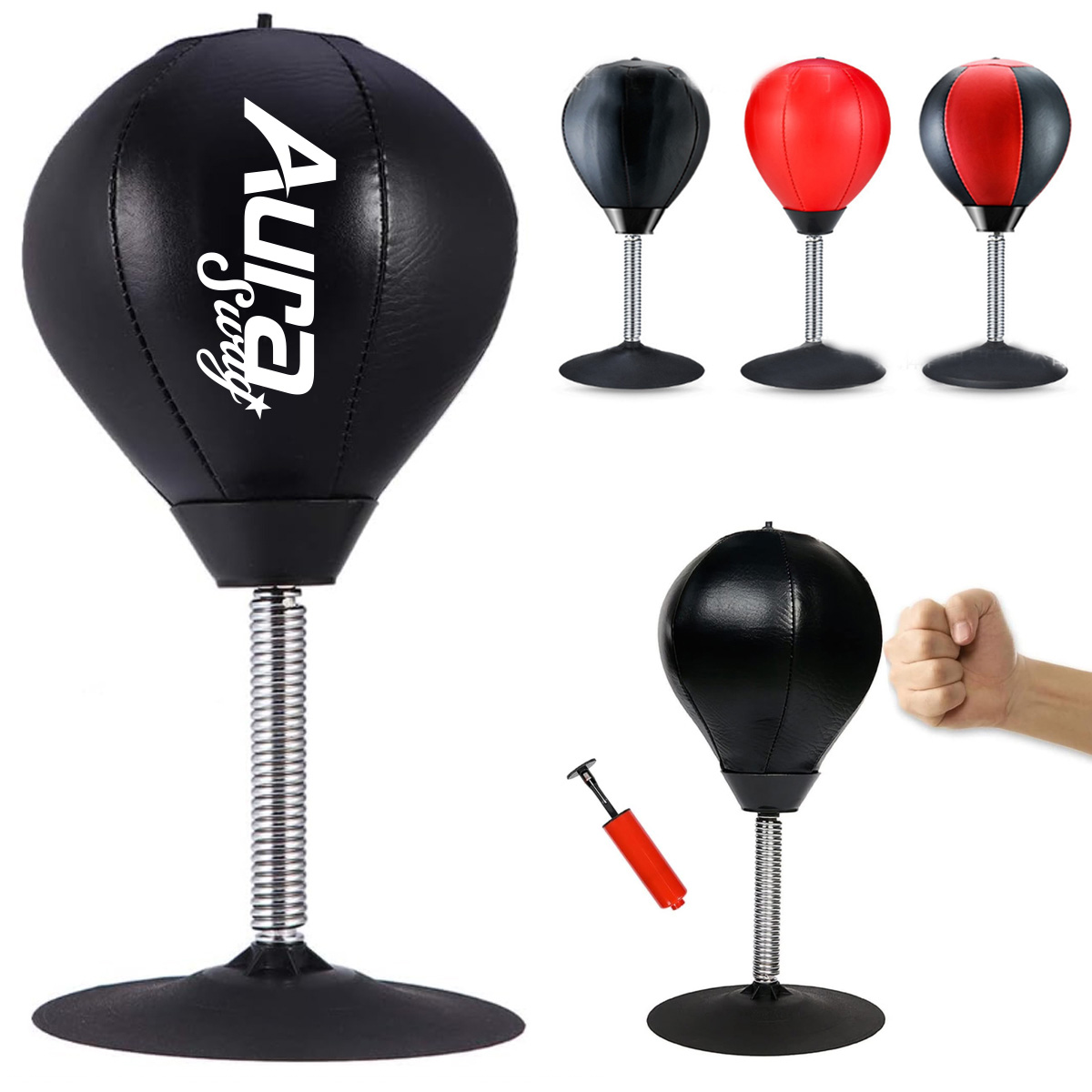 Desktop Punching Bag for Stress Relief with Spring Base