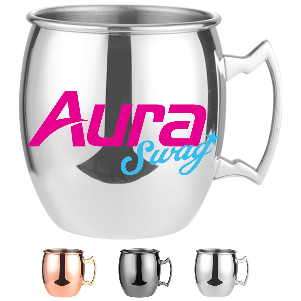 18oz Stainless Steel Moscow Mule Mug with Handle