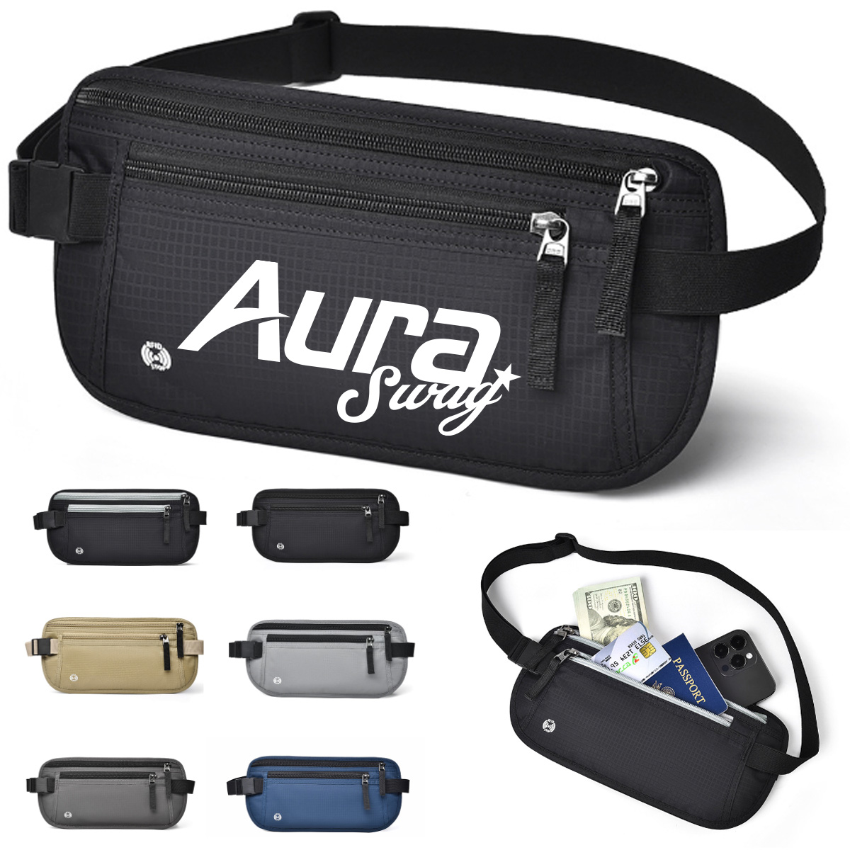 RFID Anti Theft Travel Waist Pouch
