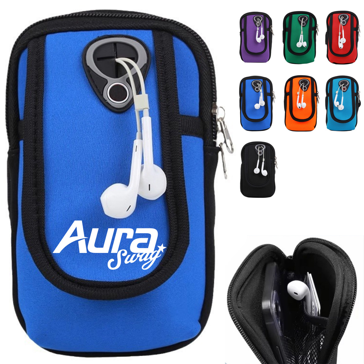 Waterproof Running Arm Bag W/ Headphone Jack for Sports Gym