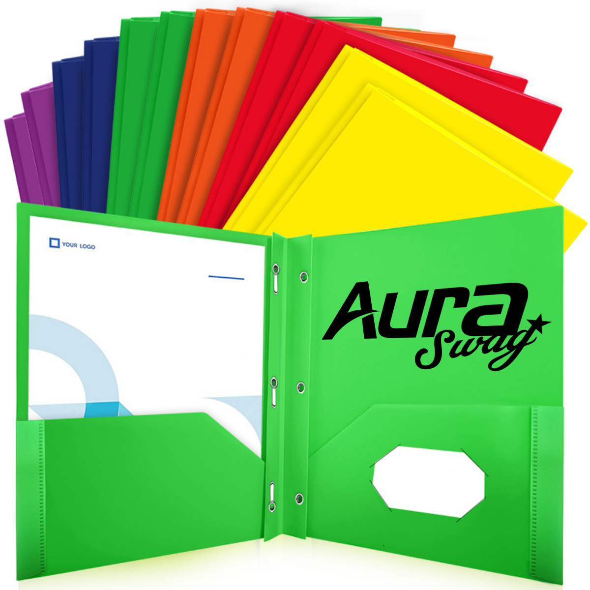Custom Folder with Business Card Slot – Office School Use