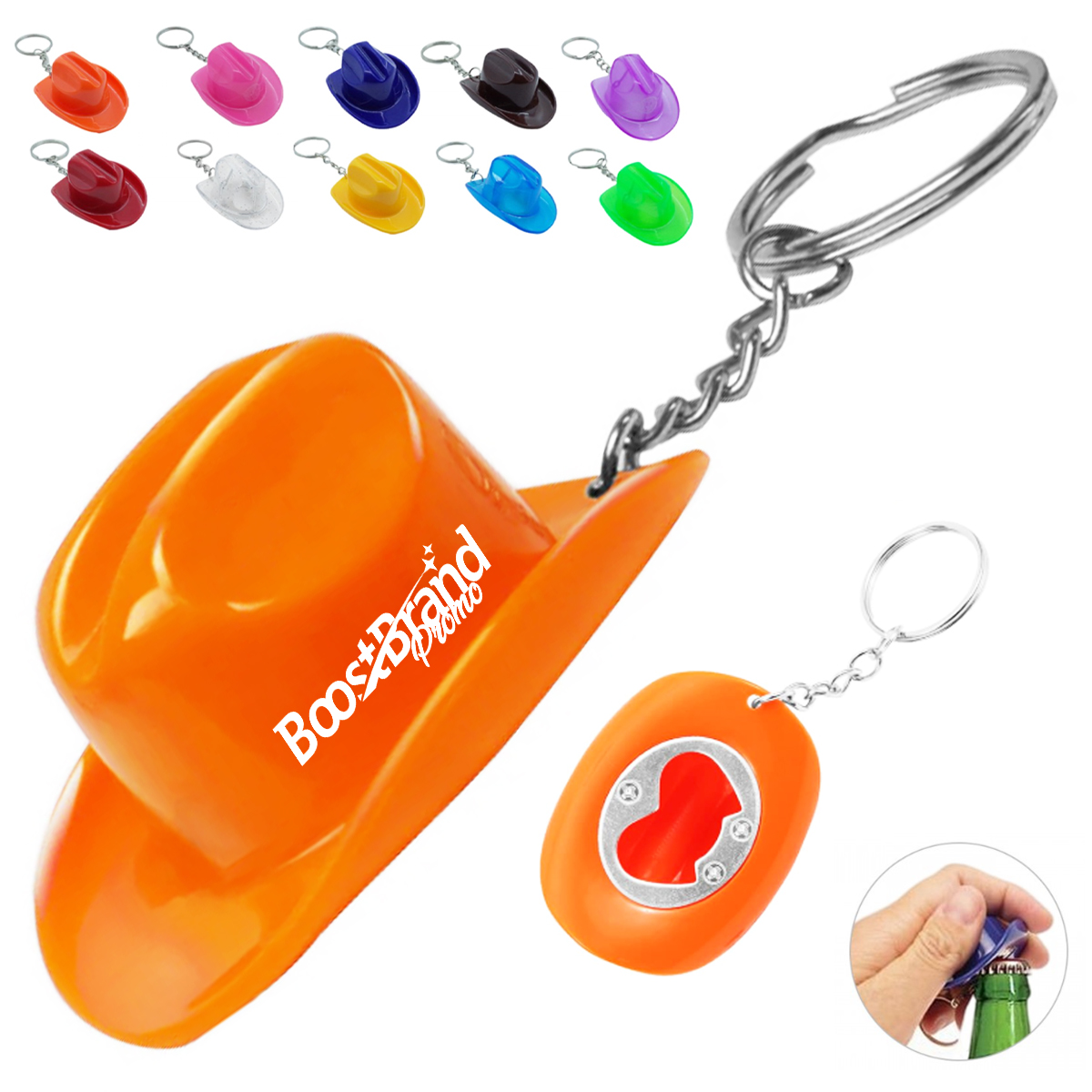Cowboy Hat Bottle Opener Keychain