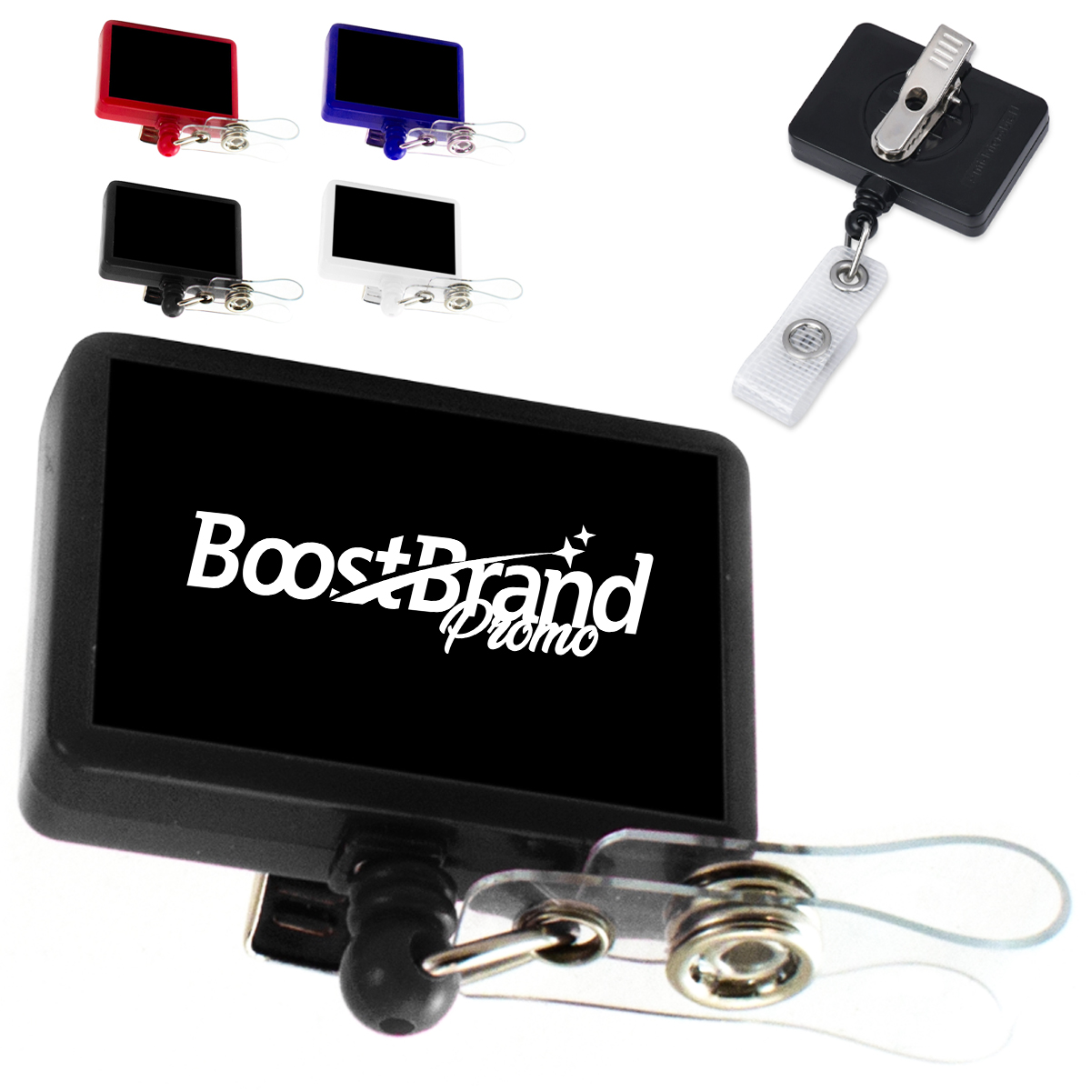 Rectangular Swivel Retractable Badge Reel Holder