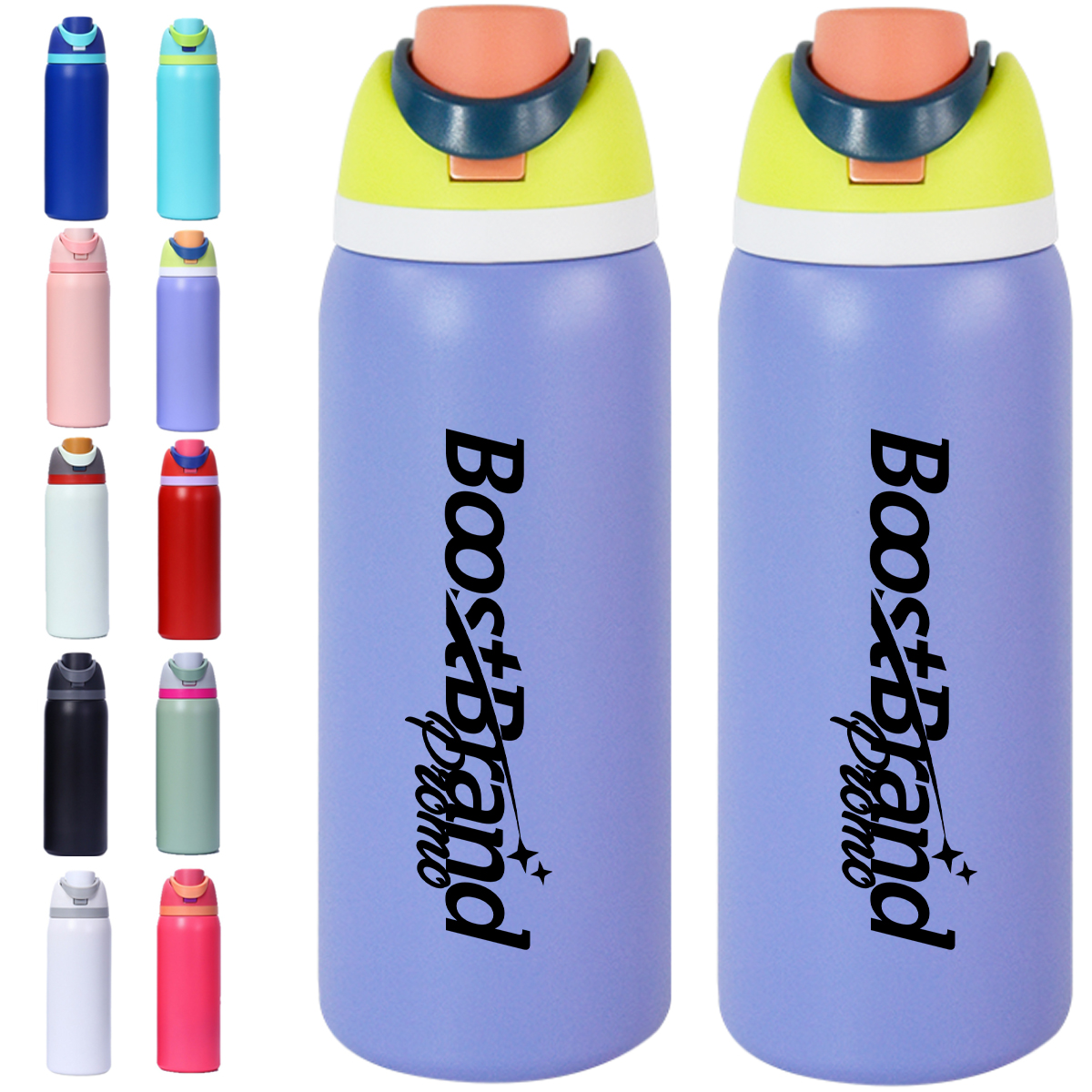 24oz. Stainless Steel Vacuum Bottle with Straw