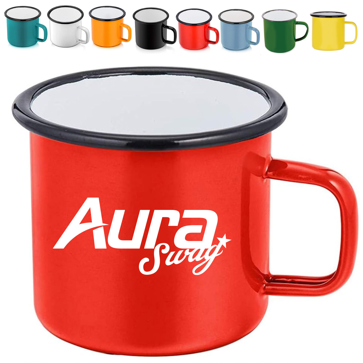 12Oz. Durable Enamel Campfire Mug with Retro Design