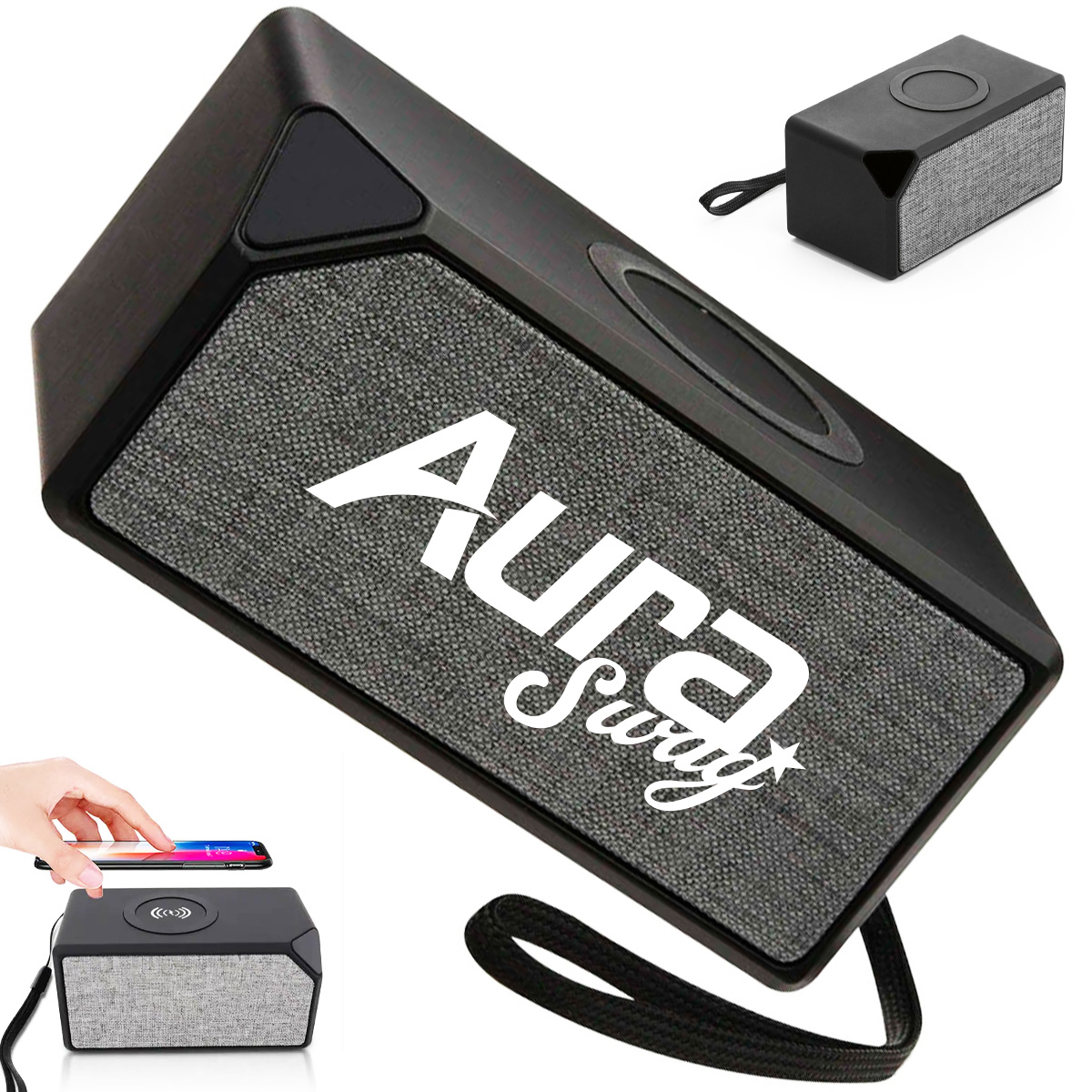 Desktop Bluetooth Speaker with Builtin Wireless Charging Pad