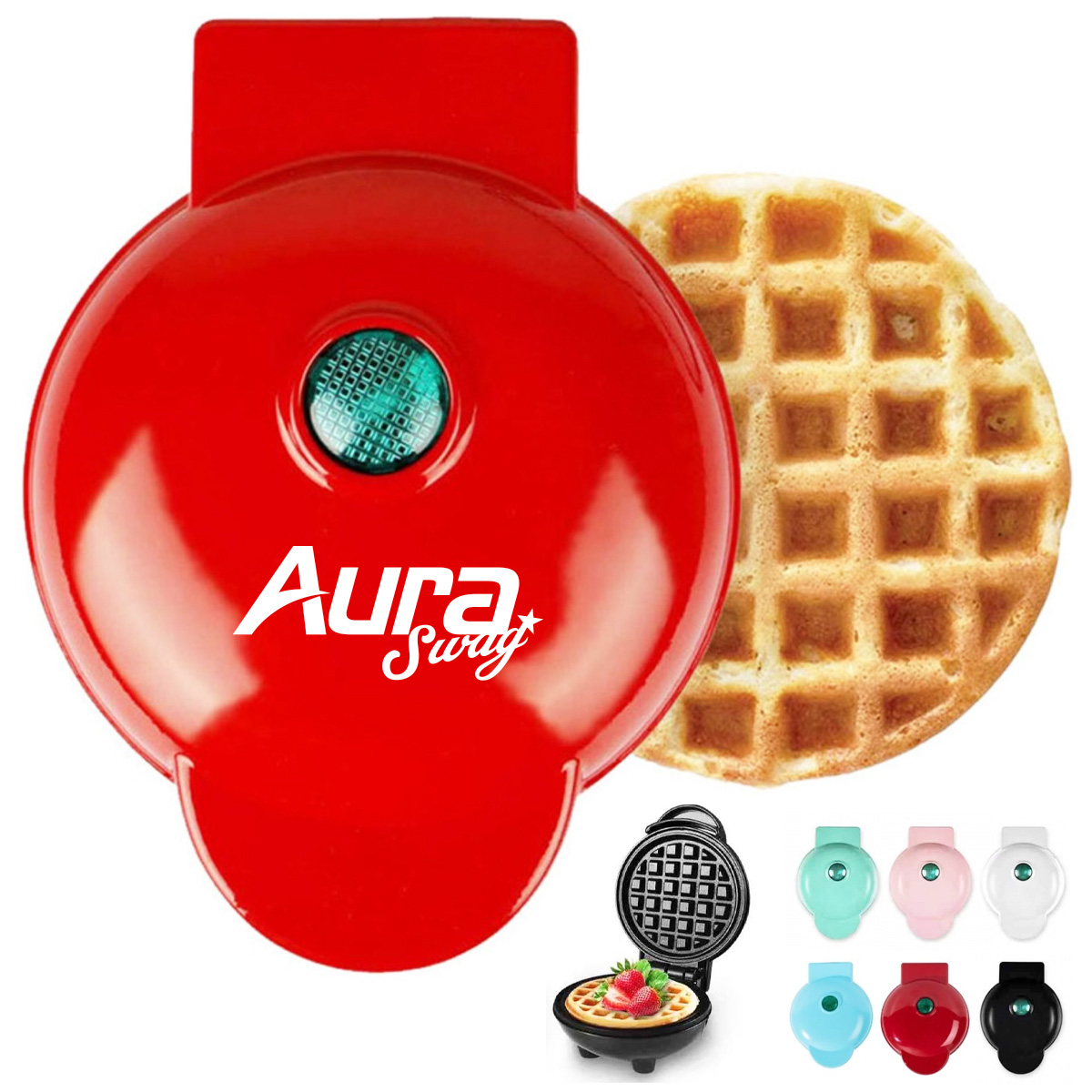 Compact Mini Waffle Maker Kitchen Snack Appliance