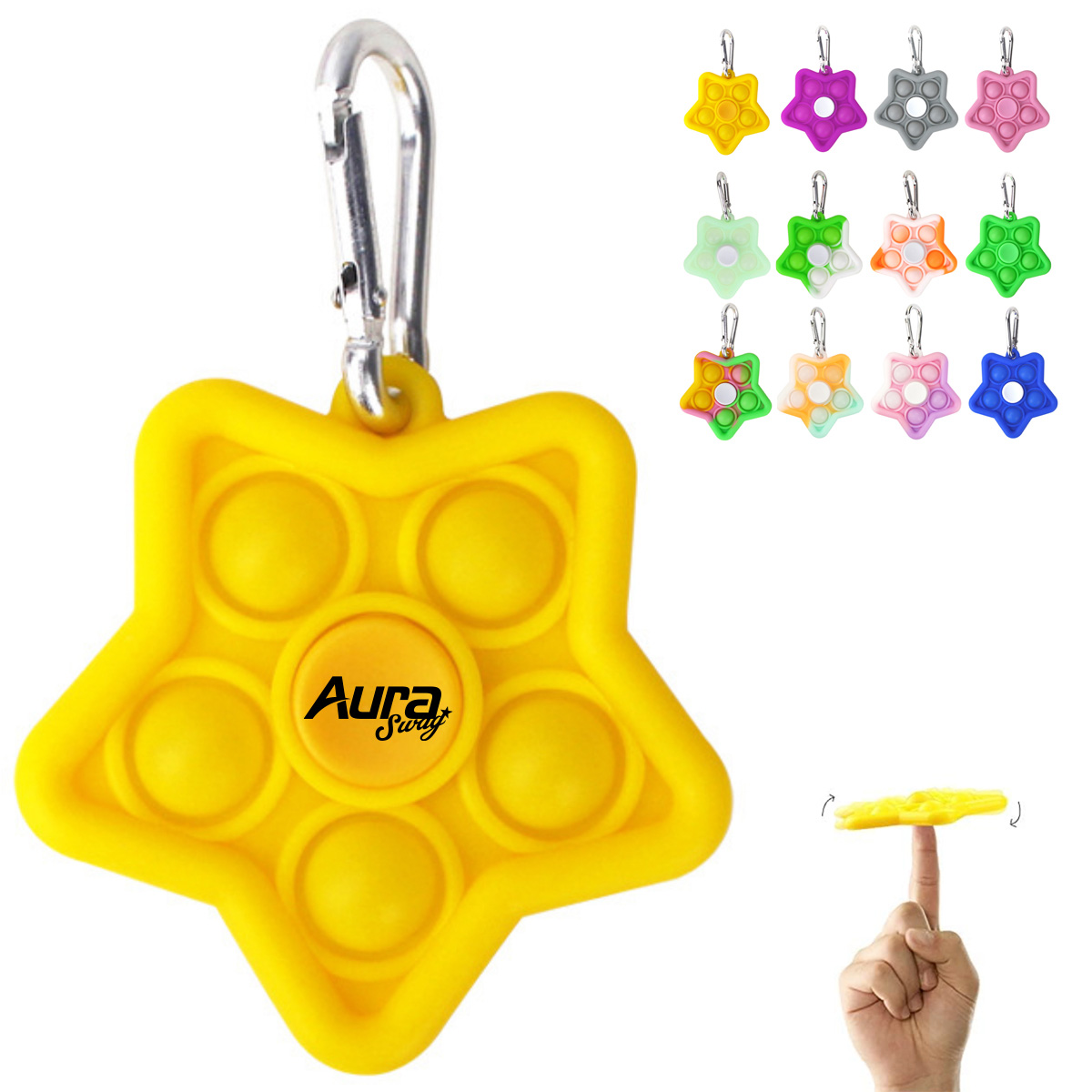 Star Shaped Pop Fidget Toy Keychain