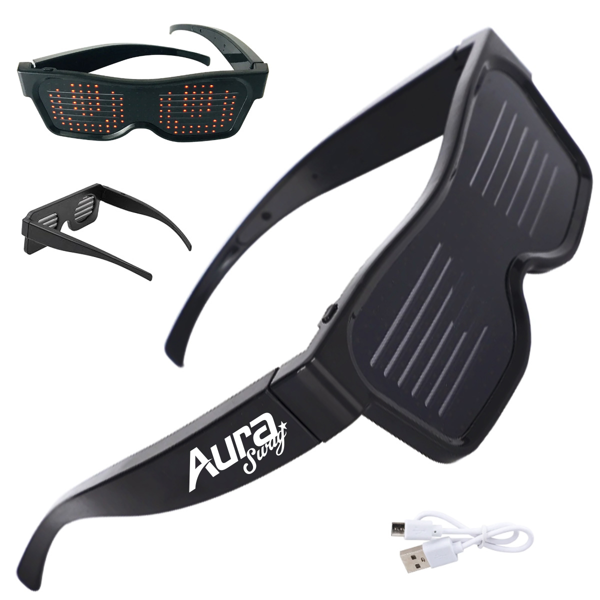 Programmable LED Glasses for Custom Text and Party Events