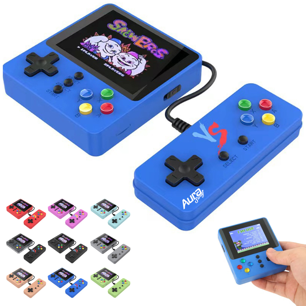 Mini Portable Gaming Console with Detachable Controller