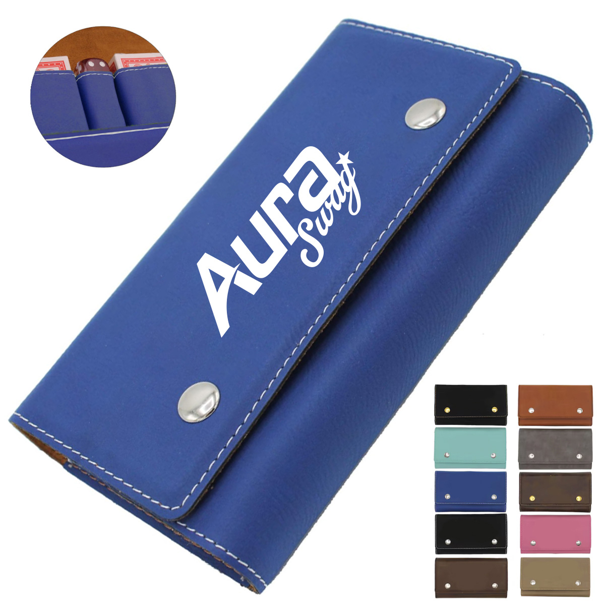 Leatherette Portable Game Pouch for Dice