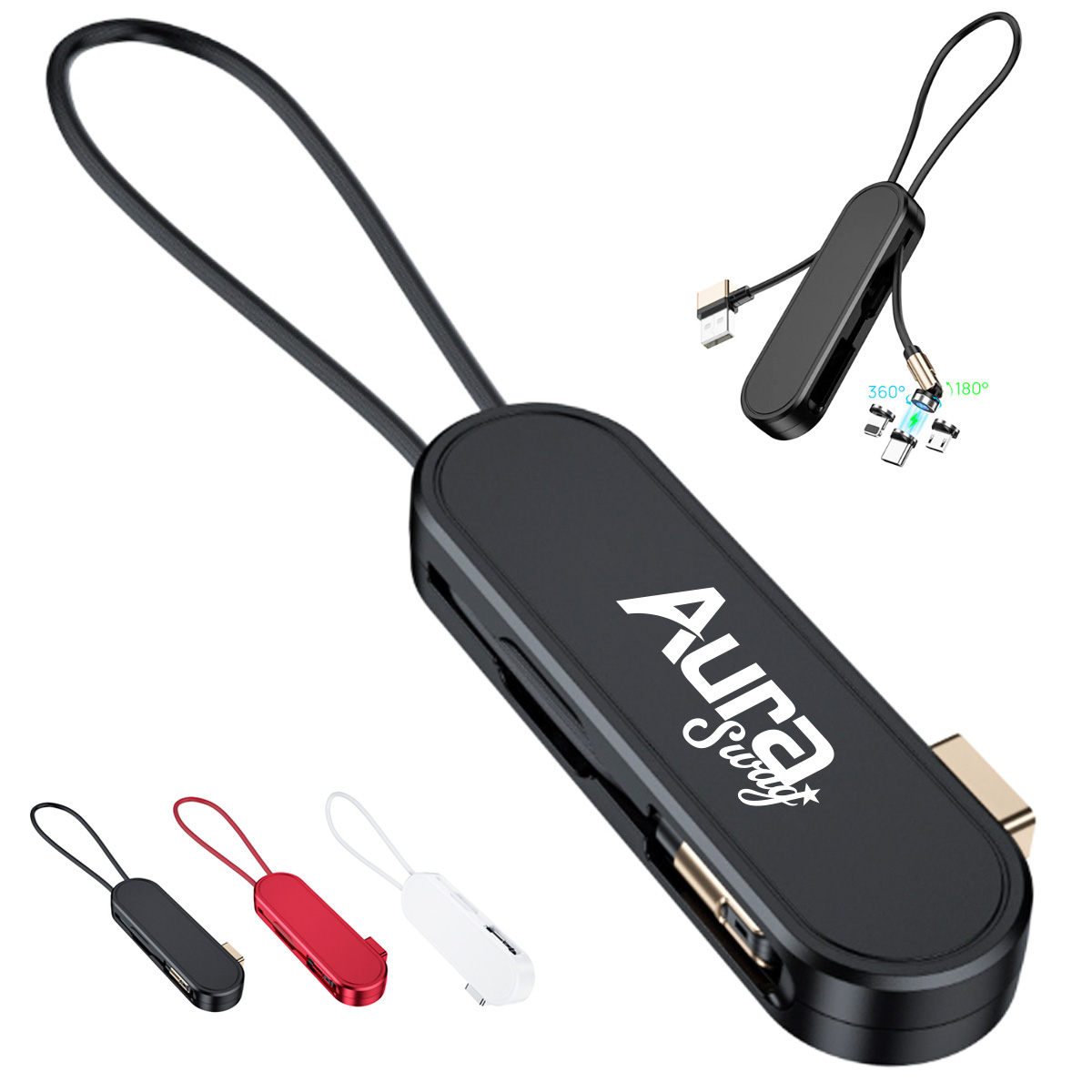 3-in-1 Magnetic Charging Cable Keychain for Universal Tech