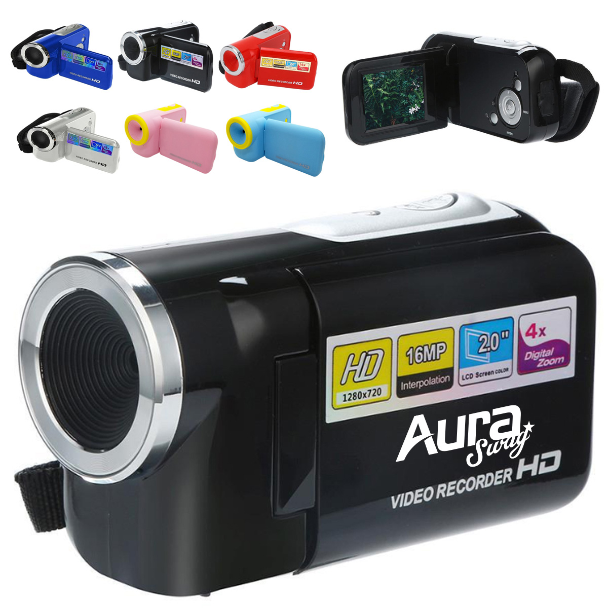 Portable HD Video Recorder Camera with 16MP and Digital Zoom