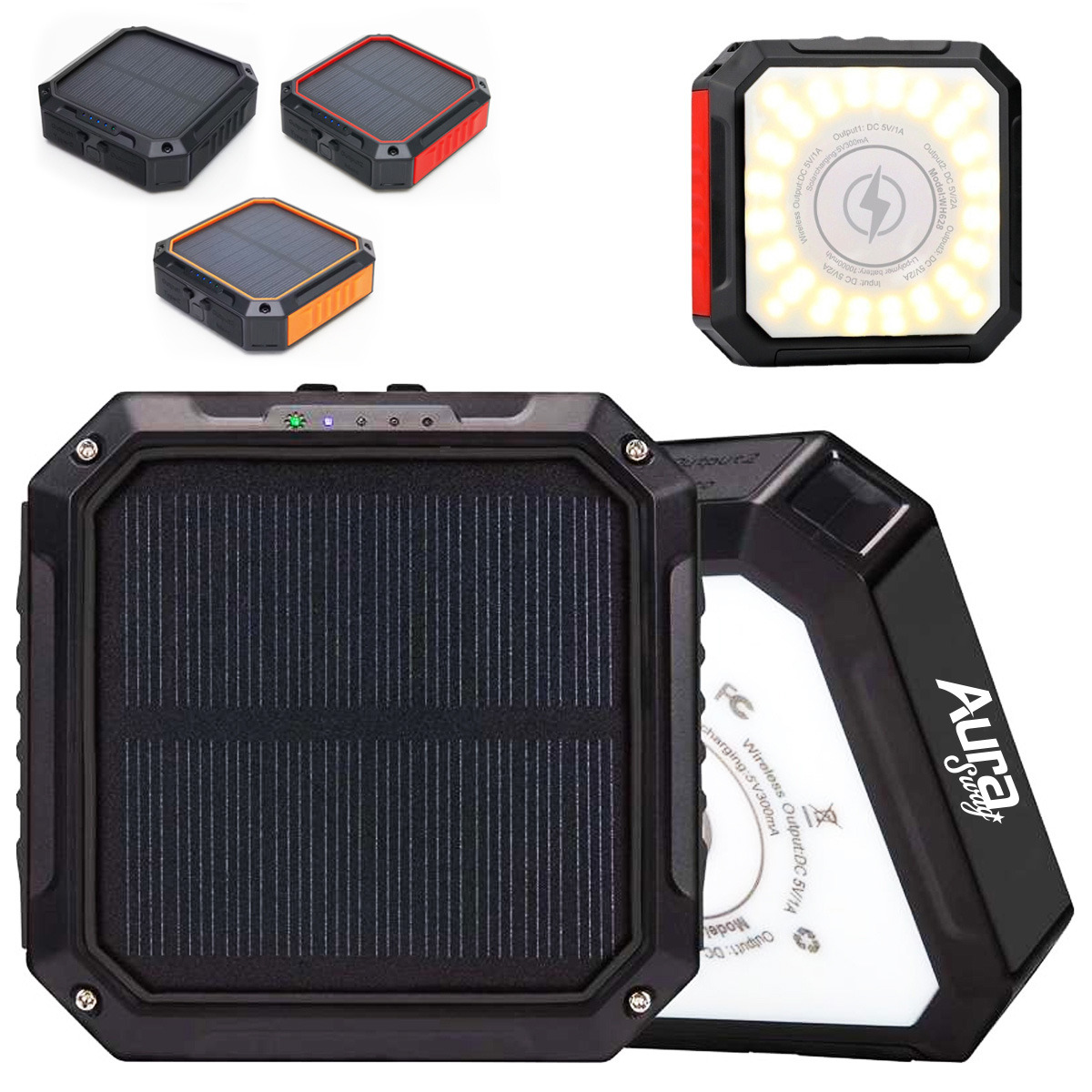10000mAh Solar Power Bank with Light