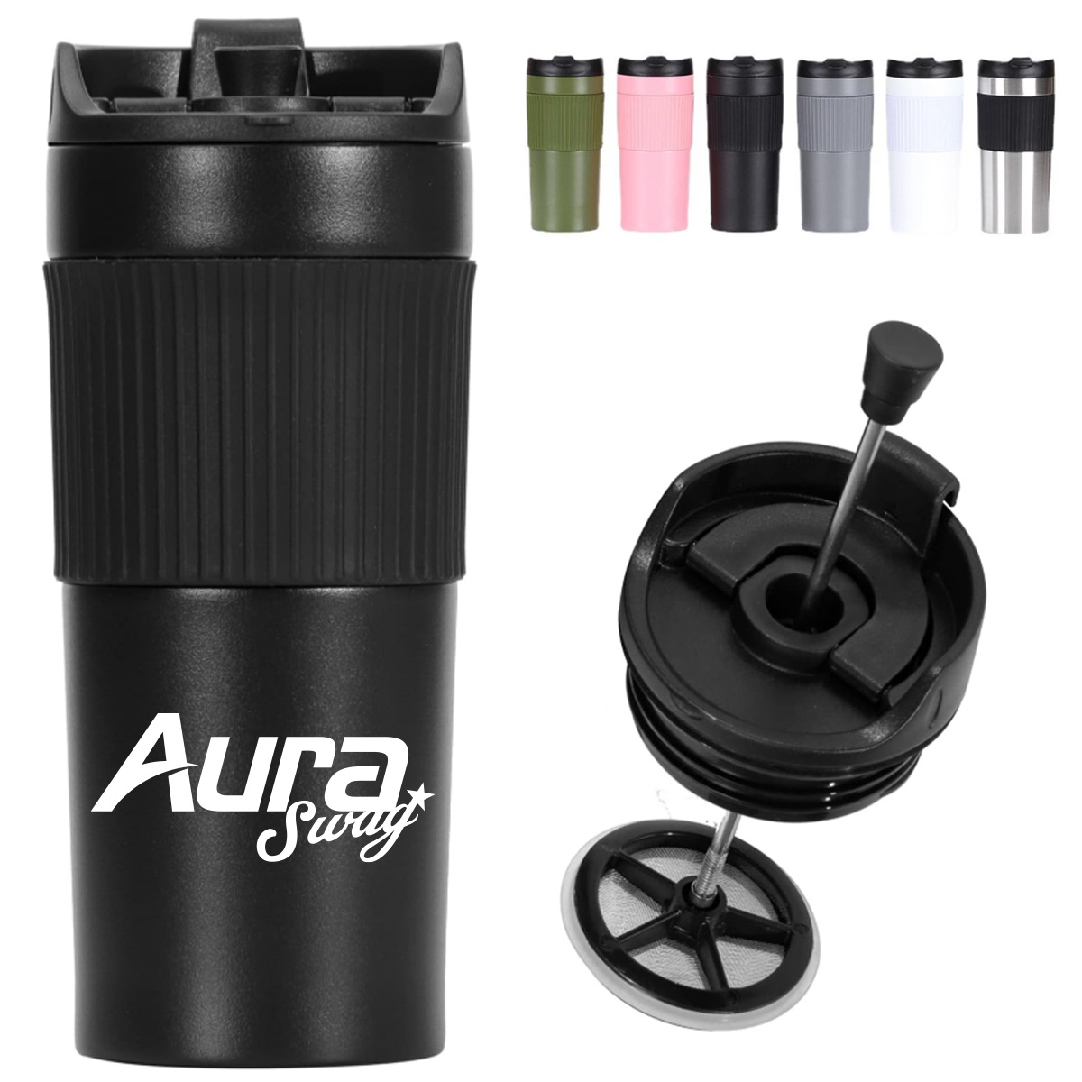 15oz. Stainless Steel French Press Travel Mug