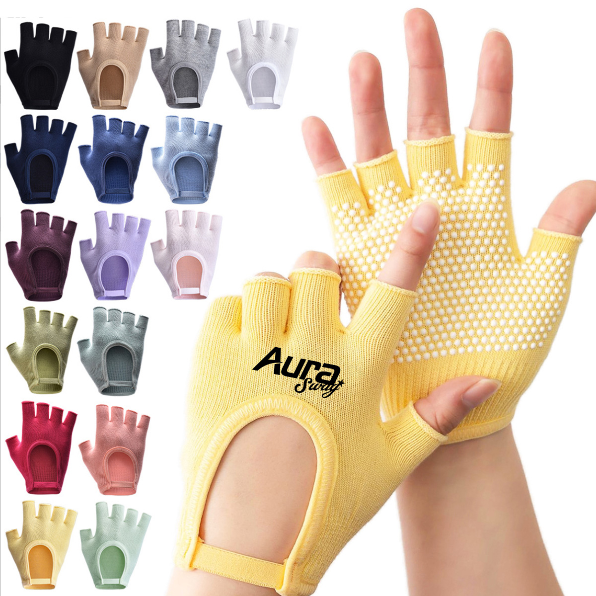 Fingerless Yoga Gloves Non Slip Fitness Handwear