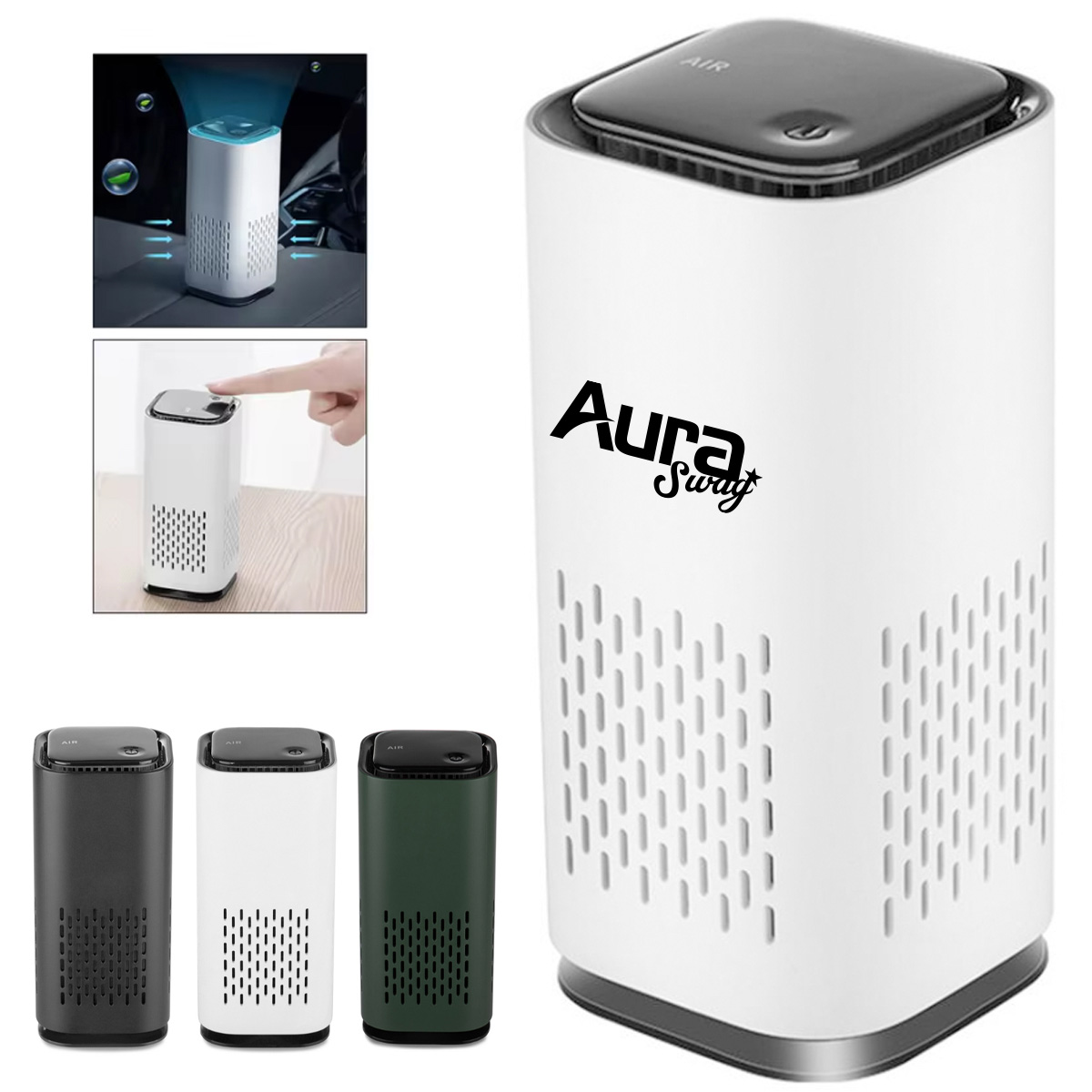 USB Ionizer Air Purifier with LED Light and Carbon Filter