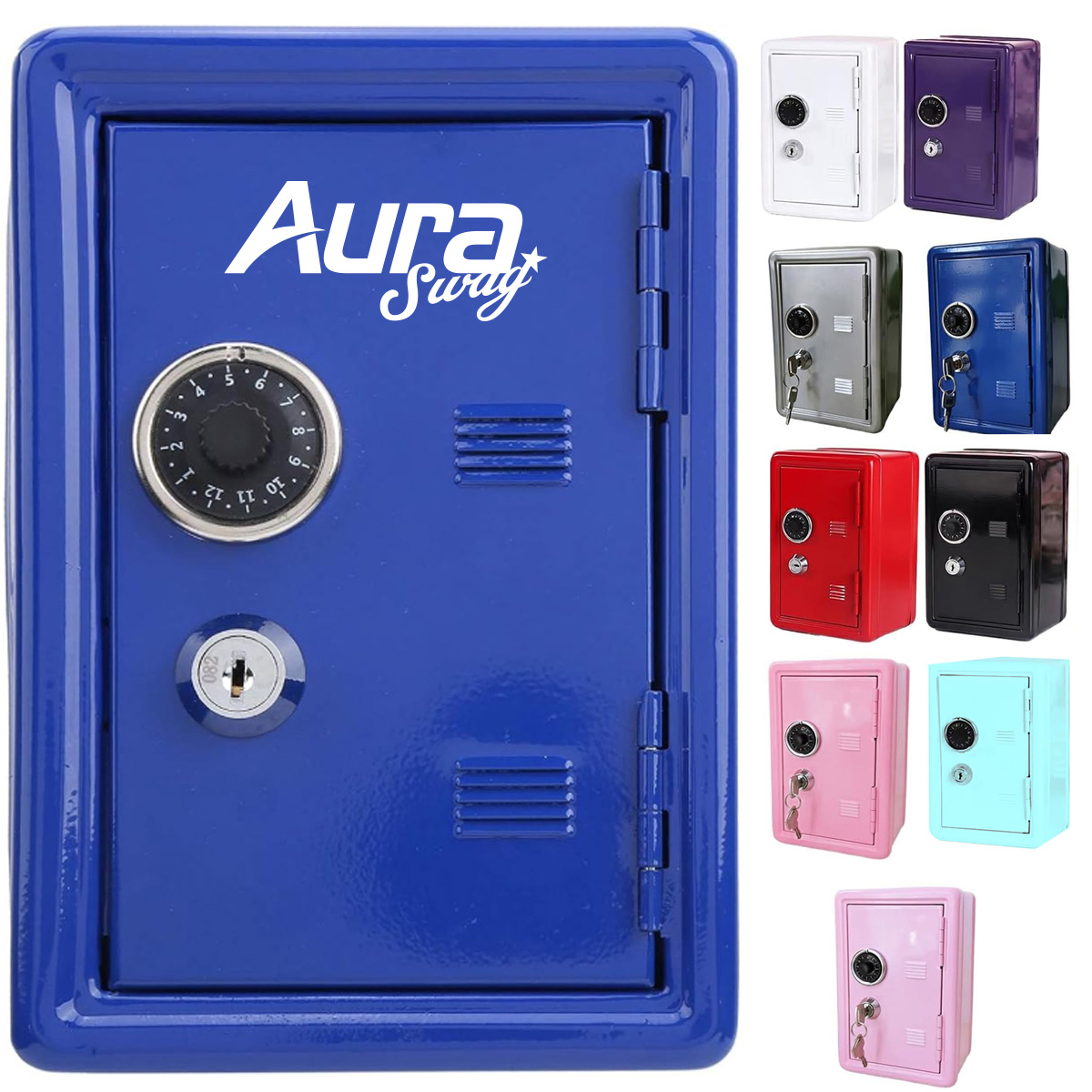 Mini Metal Safe Money Box with Lock