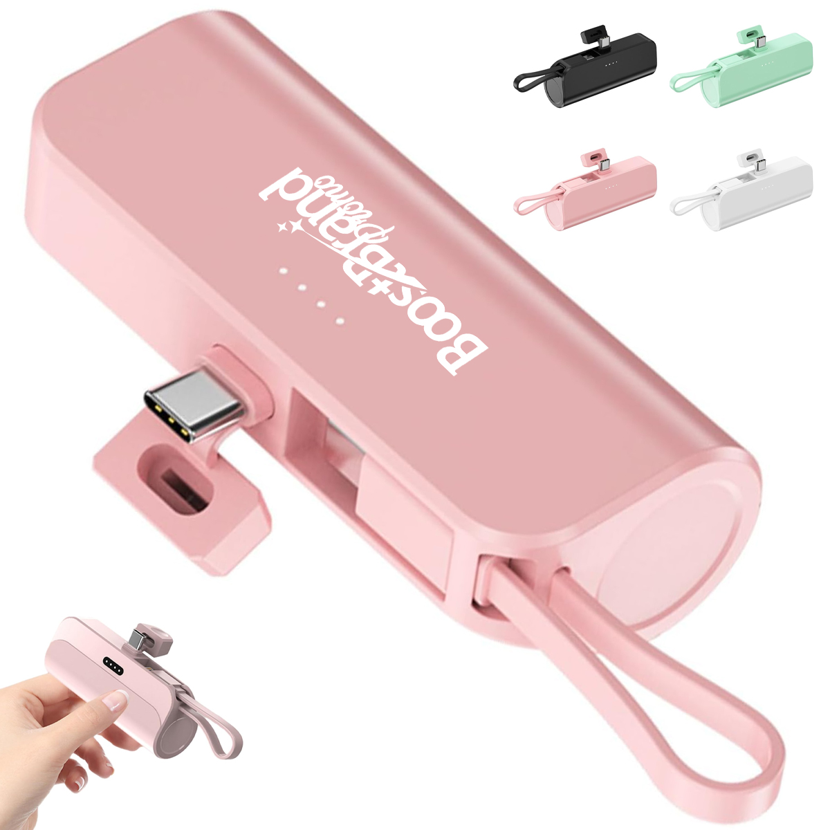 5000mAh Mini Portable Power Bank w/ Type-C & Lightning Ports