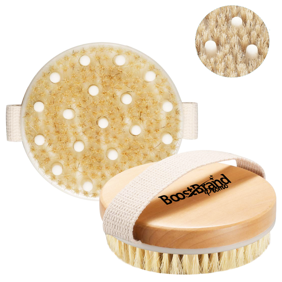 Natural Wood Bristle Dry Body Brush for Exfoliation Wellness