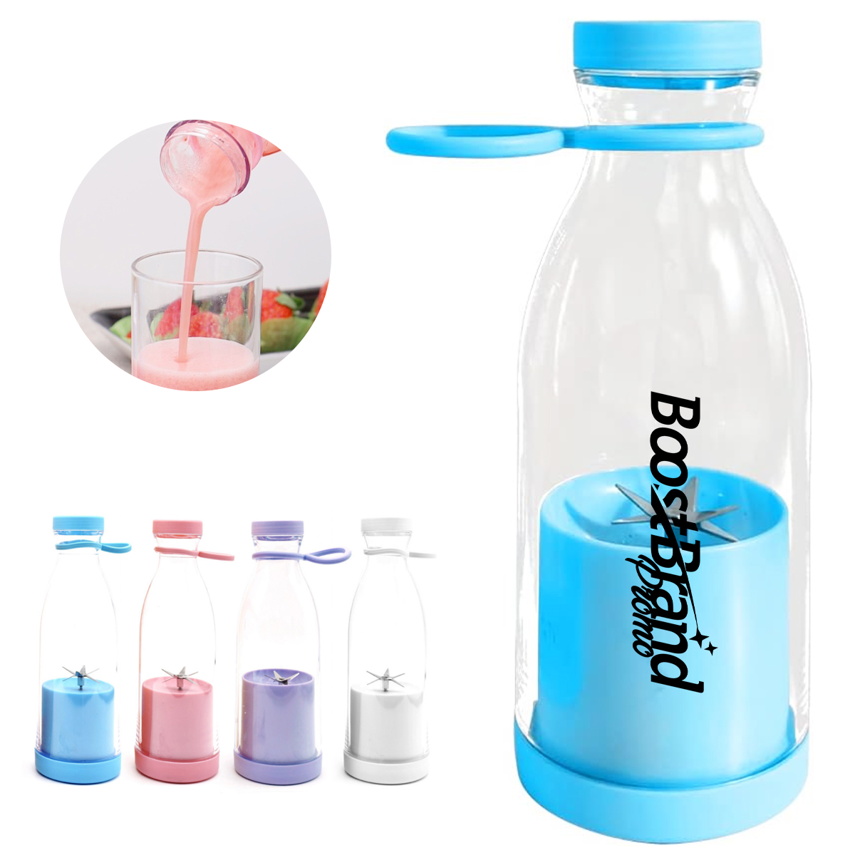 14Oz. Portable USB Rechargeable Blender Bottle