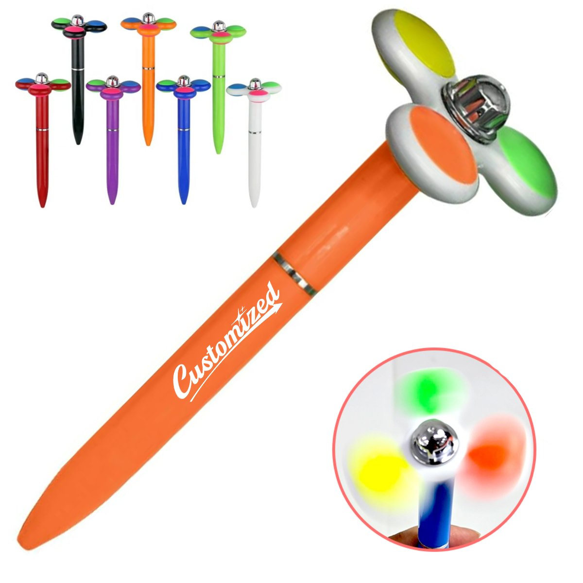 Plastic Fidget Spinner Ballpoint Pen with Custom Logo