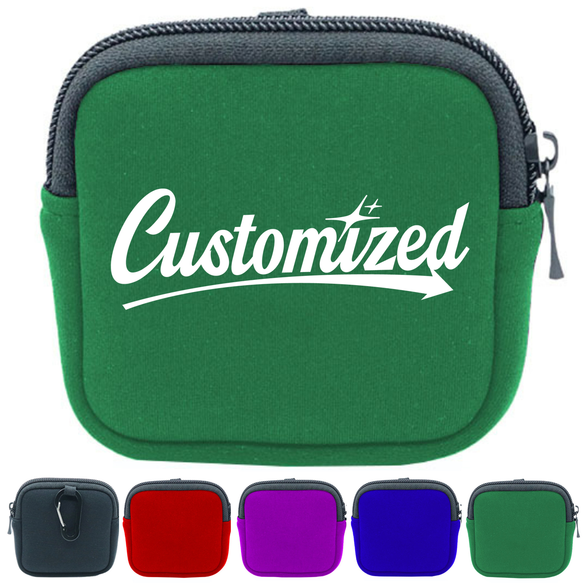 Neoprene Zipper Square Pouch for Earbuds and Accessories