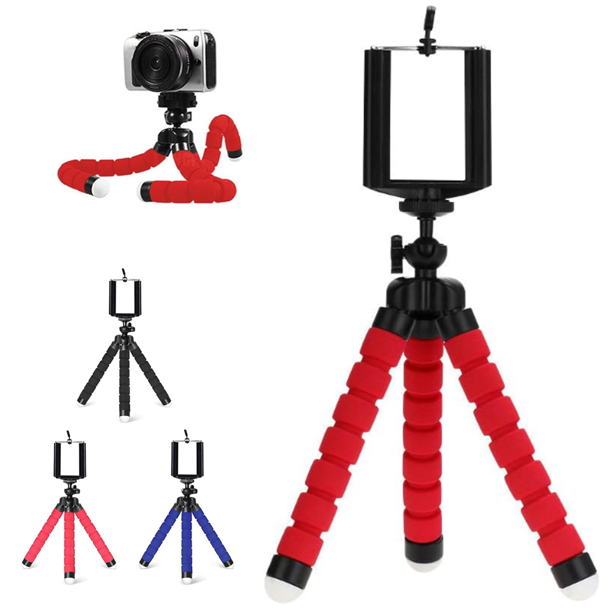 Flexible Tripod Phone Stand with Adjustable Clamp