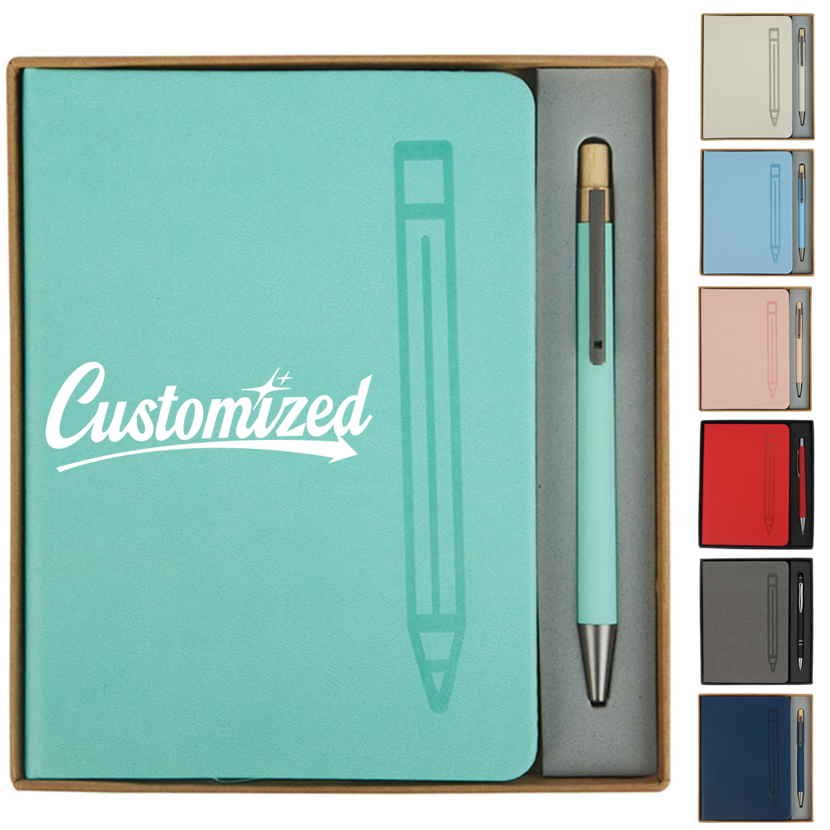 Notebook and Pen Gift Set with Magnetic Pen Slot