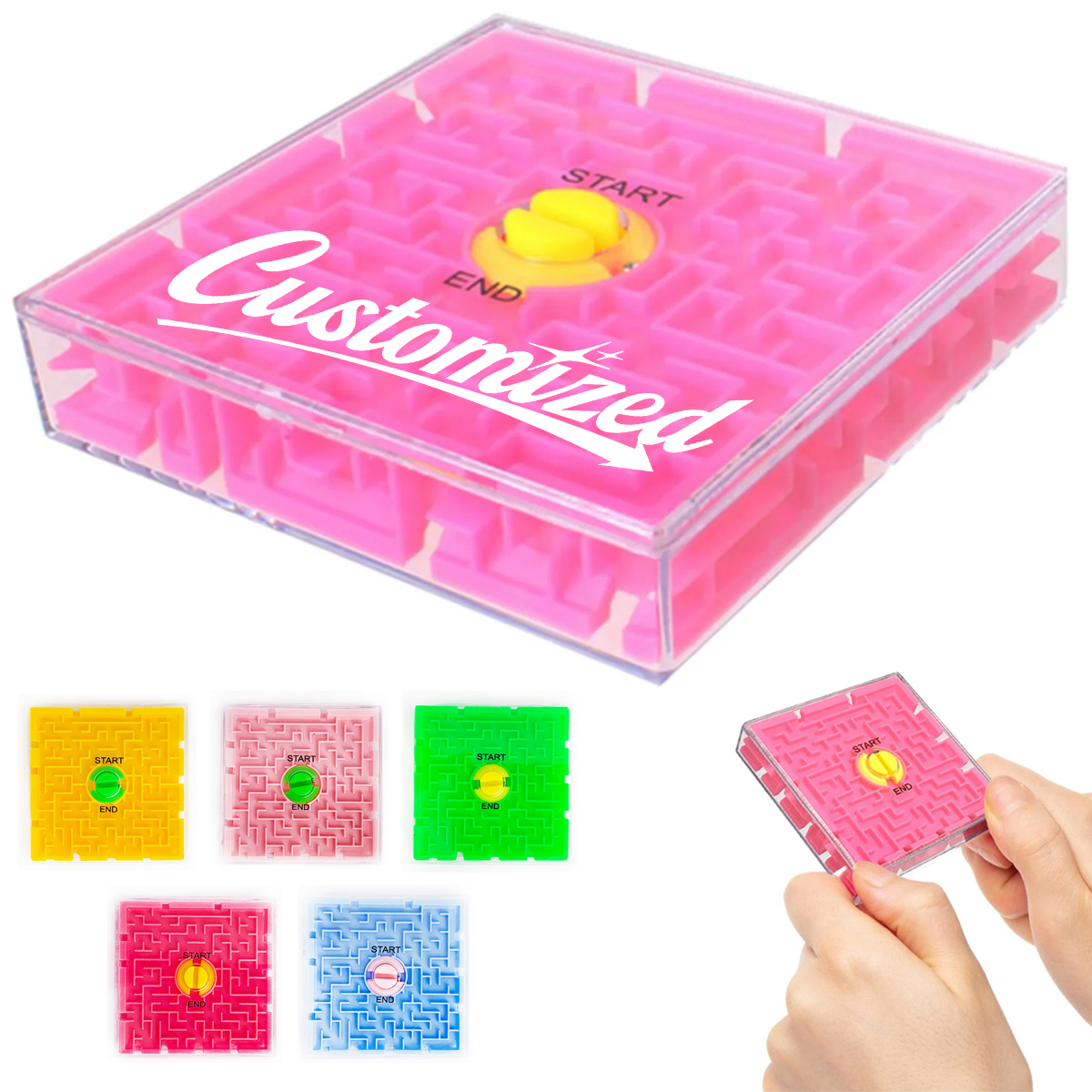 Plastic Maze Puzzle Game Cube with Start End Track