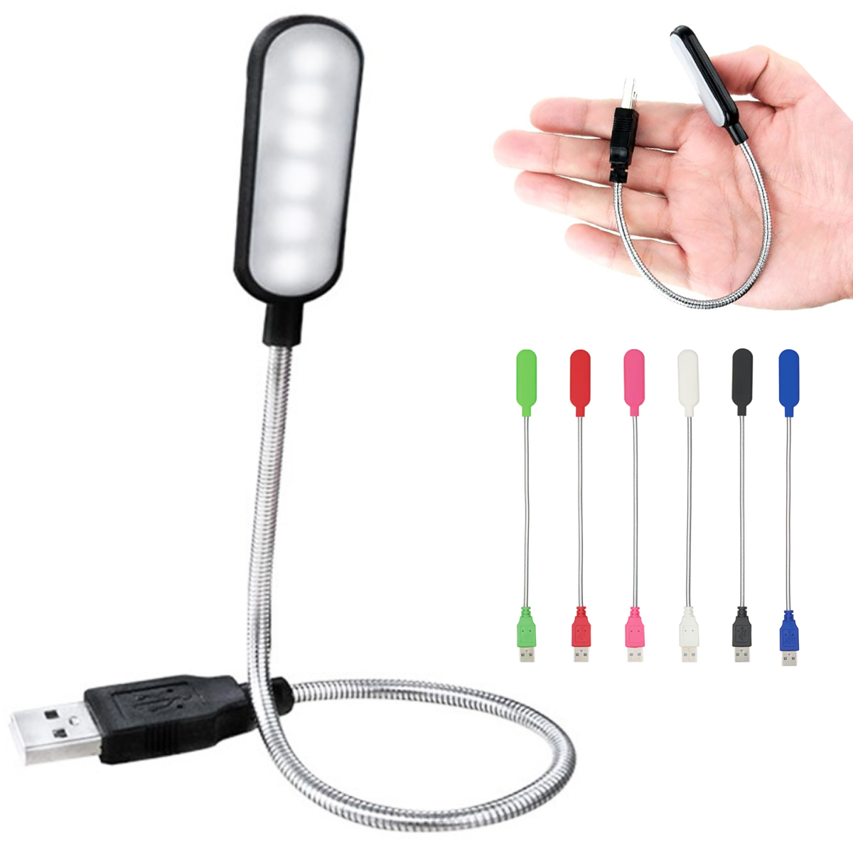 Flexible USB LED Light Lamp with Adjustable Gooseneck