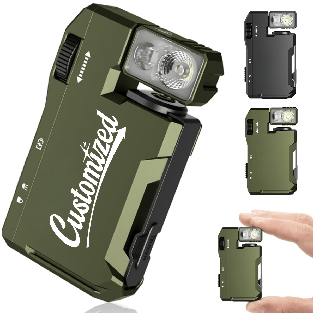 Mini Tactical LED Flashlight with Adjustable Head and Clip